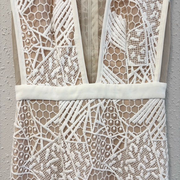 Manning Cartell Gallery Views Midi Dress Ivory White Nude Illusion, Size P (XS) - Picture 4 of 14